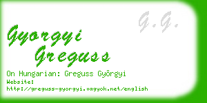 gyorgyi greguss business card